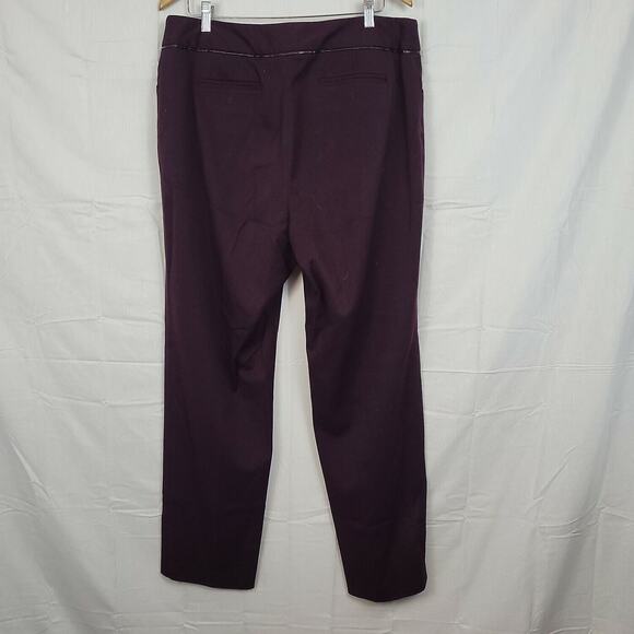 Rafaella Curvy Womens Plum Office Siren Career Officecore Slim Leg Pants Size 16 - Picture 2 of 10